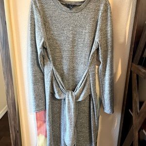 Marled grey crew neck dress knee length size 10